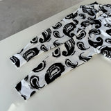 24ss New Retro Vintage Digital direct spray Cashew flower print High-Street Casual long sleeved shirt