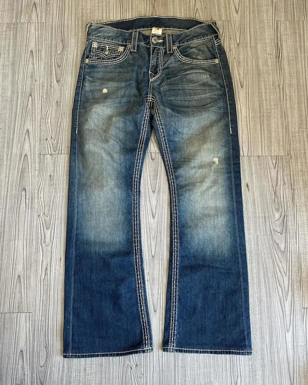 harajuku retro gothic y2k style straight leg jeans men embroidered casual street denim pants true religion high waist trouser unique jeans style 4198