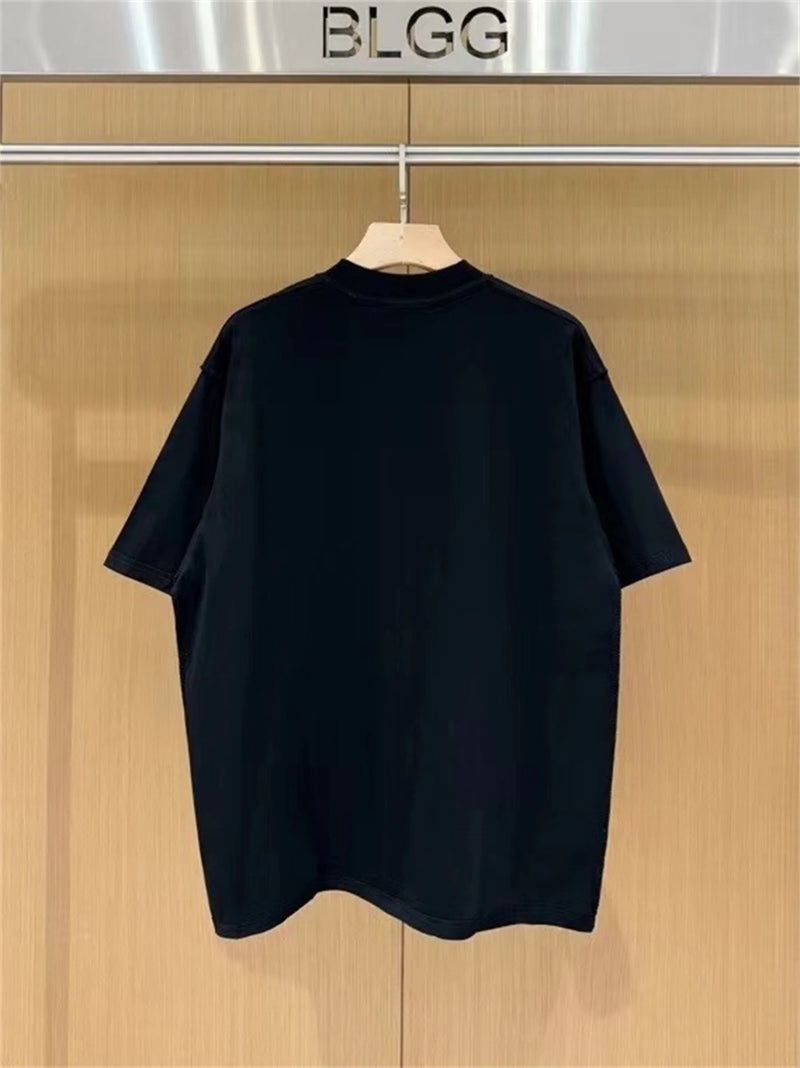 sadcore aesthetic print tee featuring 24ss balcg style rainbow flag logo printed reverse sewn pure cotton oversized loose short sleeved t shirt tops for summer