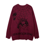 hip hop knitted sweater mens winter o neck harajuku pattern pullover streetwear casual loose pullover sweaters jumper knitwear high quality cotton pullover, oversized graphic print design, trendy hip hop style outerwear