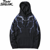 Hip Hop Lightning Hoodie Sweatshirt Men Harajuku Streetwear Hooded Pul