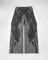 black ripped y2k baggy jeans harajuku hip hop high waist denim pants 2024 new gothic retro jeans for men wide leg streetwear denim street jeans