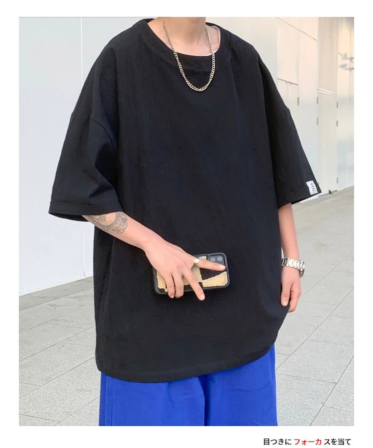 Anime Streetwear top – T Shirt Oversized Cotton Men Fashion Mens Summer Tshirts Ove