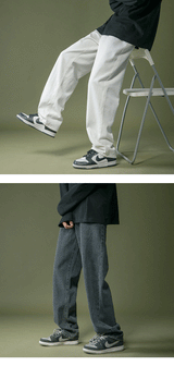 lappster men black baggy jeans streetwear 2023 harajuku casual straight pants male loose streetwear white graphic denim pants unique jeans style 2576