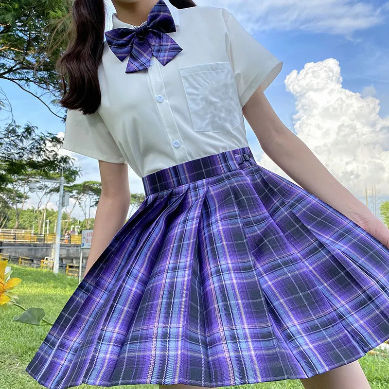 Jk Uniforms Gyaru School Uniform for Girl Student Pleated Skirt Uniform Set Women Short Sleeve Bow Tie Seifuku Japanese Style