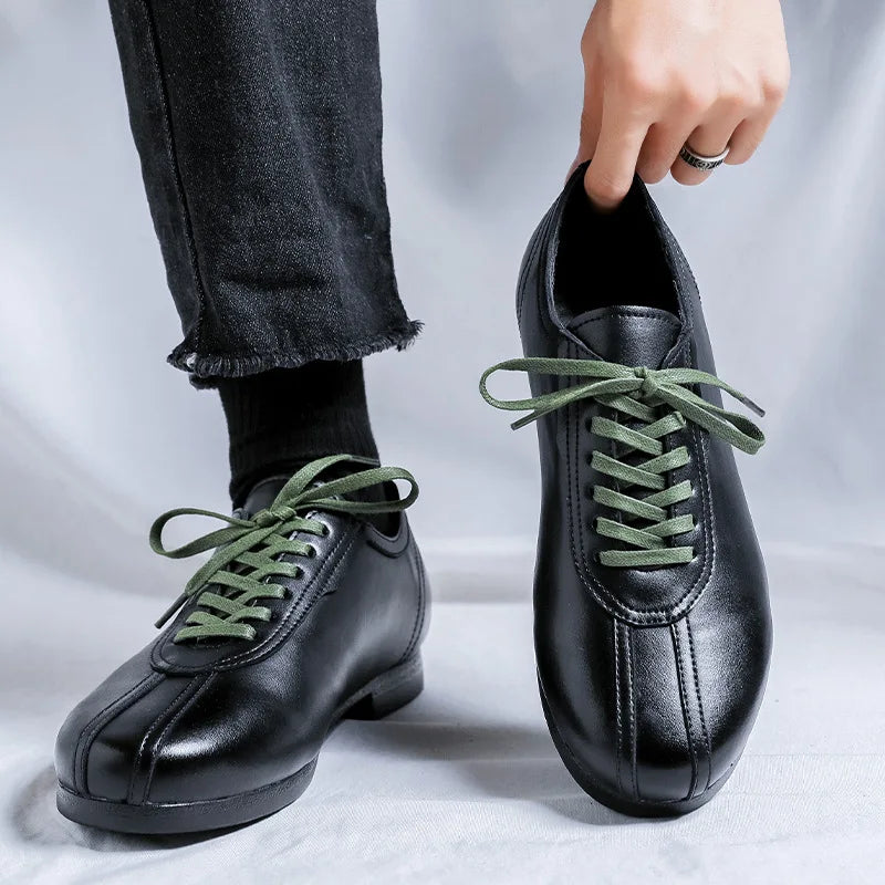 Vintage Casual Leather Shoes Men Women Streetwear Fashion Lightweight Commute Business Leather Derby Shoes