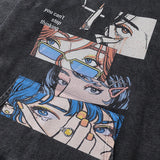 Y2K chrome print featuring hip hop streetwear oversized hoodie sweatshirt black smoking cartoon harajuku japanese anime graphic men hooded pullover cotton