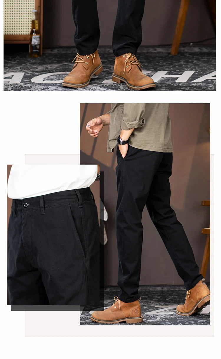 men business casual fashion pure cotton commute pants japanese streetwear amikaji fashion straight cargo pant trouser unique cargo style 2021