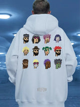 Funny Pixel Figure Graphic Hoodies For Men Autumn Y2K Streetwear Pullover