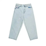 y2k cartoon embroidery retro blue baggy jeans hip hop gothic streetwear polar big boy jeans mens womens fashion wide leg trouser unique jeans style 6040