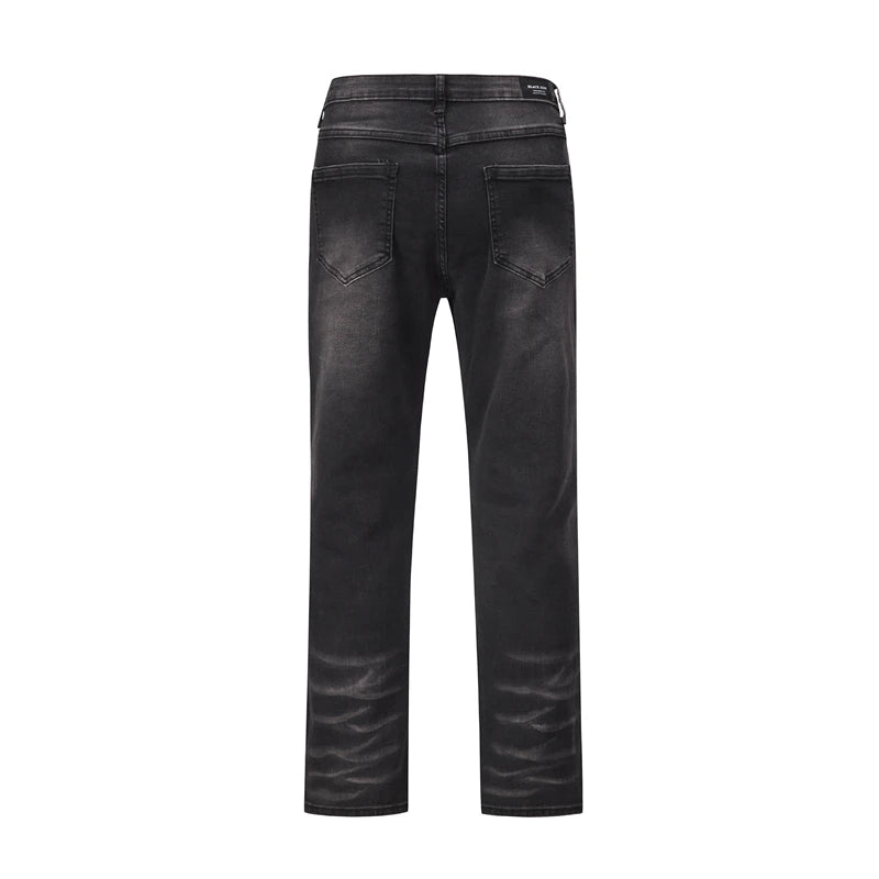 distressed hole ripped washed jeans pants for men straight retro streetwear baggy denim trousers frayed casual hip hop jean ripped baggy denim