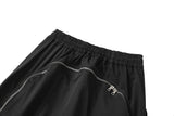 high street zipper pockets vibe style baggy drawstring summer shorts for men straight loose casual knee length pants oversized unique shorts style 4636