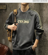 2025 Spring Letter Print New In Sweatshirt Mens Patchwork Long Sleeve