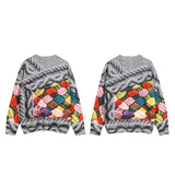 hip hop sweater pullover streetwear harajuku 3d painting knitted sweater retro vintage mens casual cotton pullovers sweaters urban wear with bold artwork, oversized graphic print design, trendy hip hop style outerwear
