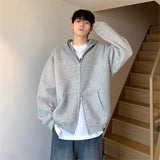 Layered Streetwear Knit Top – Winter Mens Fleece Zipper Hooded Sweatshirts 2025 New Classic Solid Color Oversized Hoodies Y2K Streetwear Outerwear Tracksuit | Zip Knit Drop #228