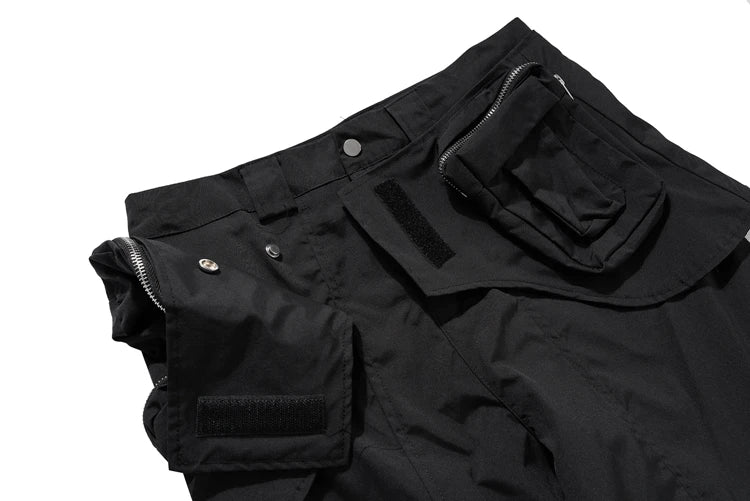 fashion detachable pants streetwear mens new casual hip hop streetwear cargo pocket tactical trousers straight joggers men pants unique joggers style 1646