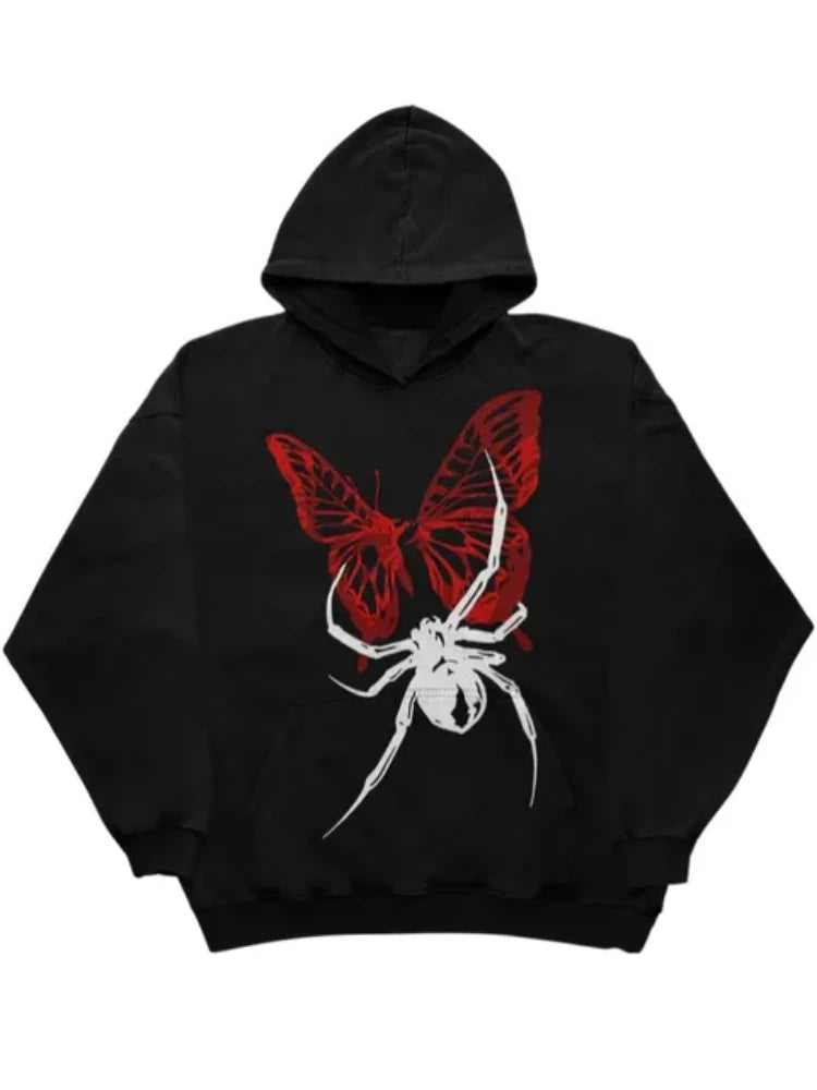 Y2K Womens Top Hoodies Sweatshirt Pullover Oversized Streetwear Vintage