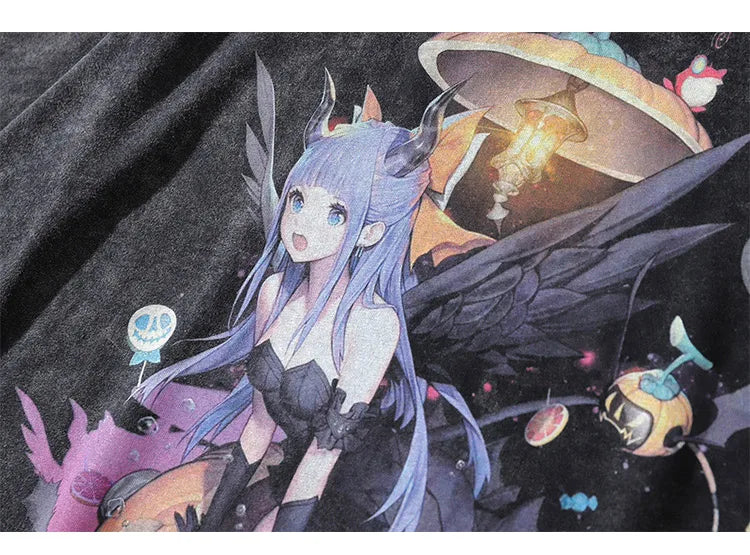Skatercore Oversized shirt – Aolamegs Mens T Shirt Letter Printed Anime Esthetics Graphic