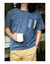 Anime Oversized shirt – Ancient Cloth Splicing Indigo Top Snowflake Heavy Industry W