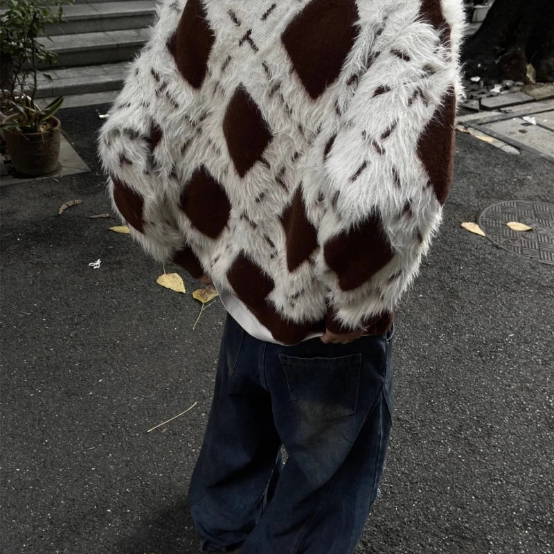 layered flame street knit, photo-ready knit, trendy urban fashion top for men, layered streetwear look