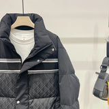 2023 Winter Men's Thickened Down Jacket New Style Vertical Collar Ribbon Stitching Jacket