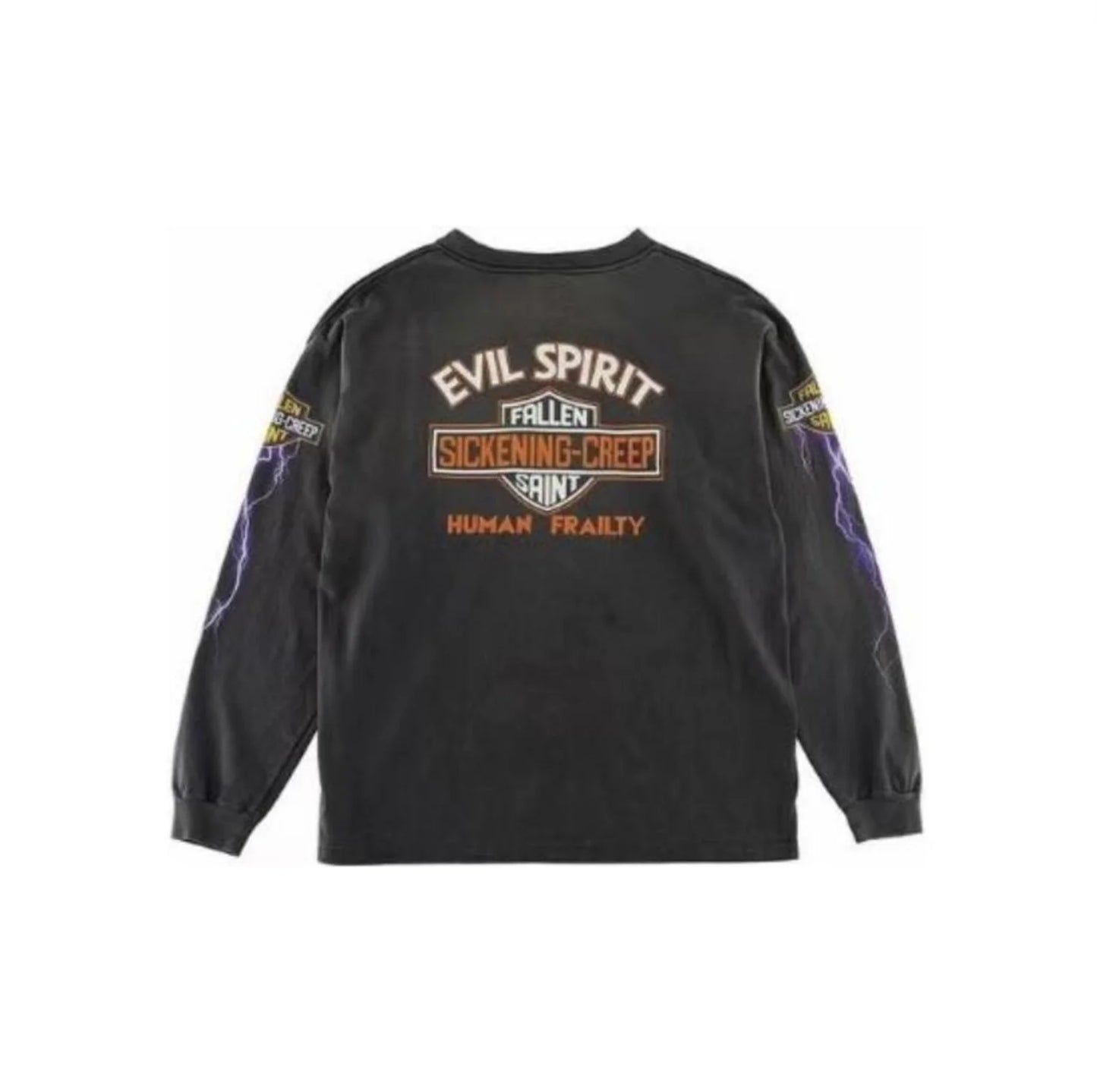 Oversized hoodie with chrome hearts and bubbly font art