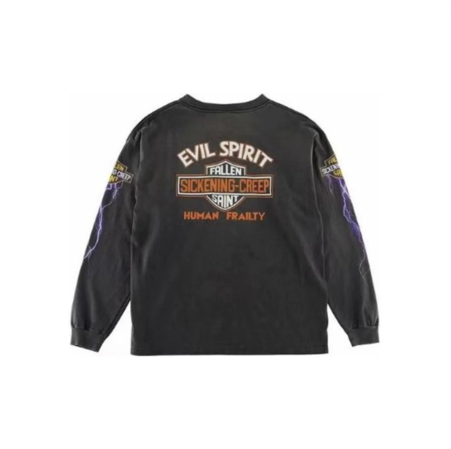 Oversized hoodie with chrome hearts and bubbly font art