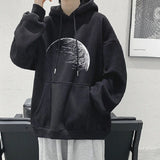 Goth Fashion Graphic Printed Hoodies Mens Autumn Hip Hop Fashion Oversized