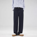 men bright line elastic waist streetwear fashion loose casual plus size straight suit pants work man business trousers minimalist street pants