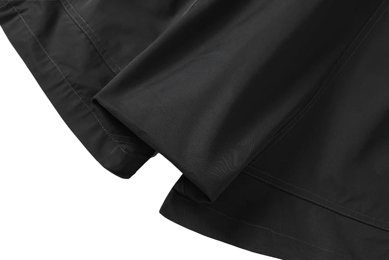 high street zipper pockets vibe style baggy drawstring summer shorts for men straight loose casual knee length pants oversized unique shorts style 4639