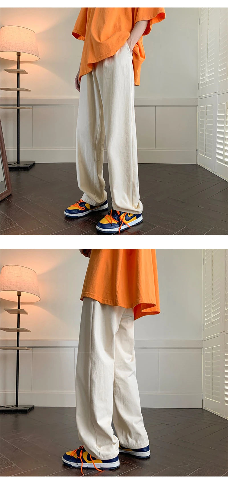 summer casual y2k streetwear straight pants men breathable korean fashion drape trousers solid color wide leg baggy sweatpants unique joggers style 3405