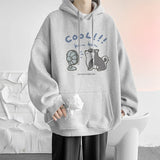 Cool Cartoon Cat Graphic Print Hoodies For Men Y2K Streetwear Clothes
