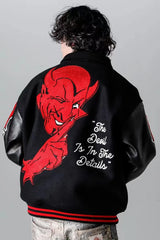 Quilted parka urban minimalist graffiti bomber