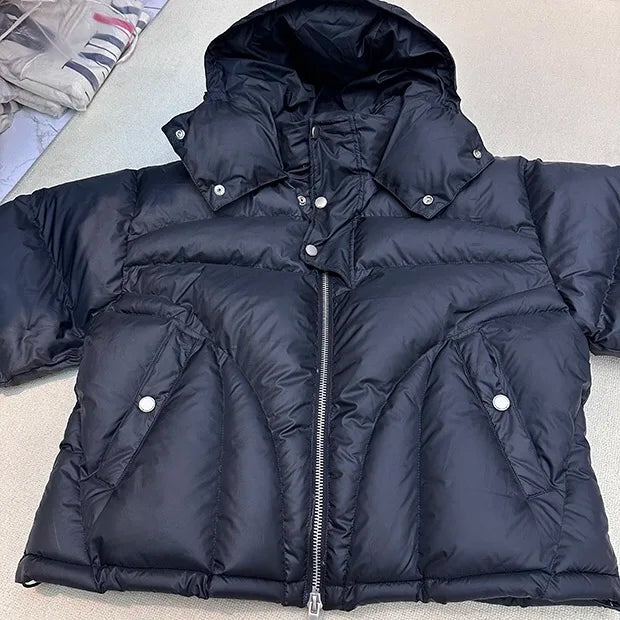 Winter hooded down jacket thickened