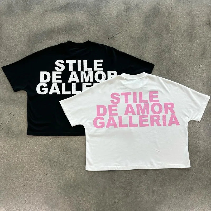 Gothic Streetwear top – American High Street Trendy Brand Letters Anime Print Oversi