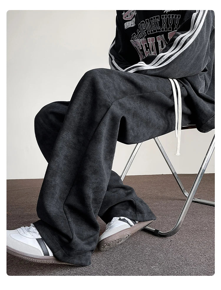 harajuku streetwear tie dye casual pants men women wide leg straight mopping trousers oversize korean fashion drawstring pants unique default style 1285