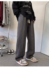 high quality stripe plaid mens trousers baggy straight fashion classic padded autumn winter casual pants male plus size m 8xl unique default style 1177