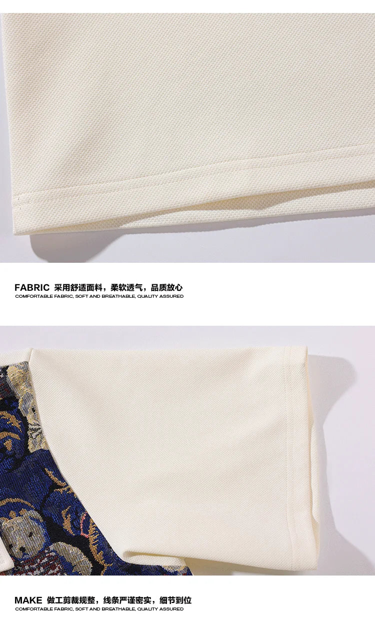 Embroidered Set Summer Fashion Short Sleeve Shorts Fake Pocket Design Tshirt New Punk Suit for Men Women Street Clothes