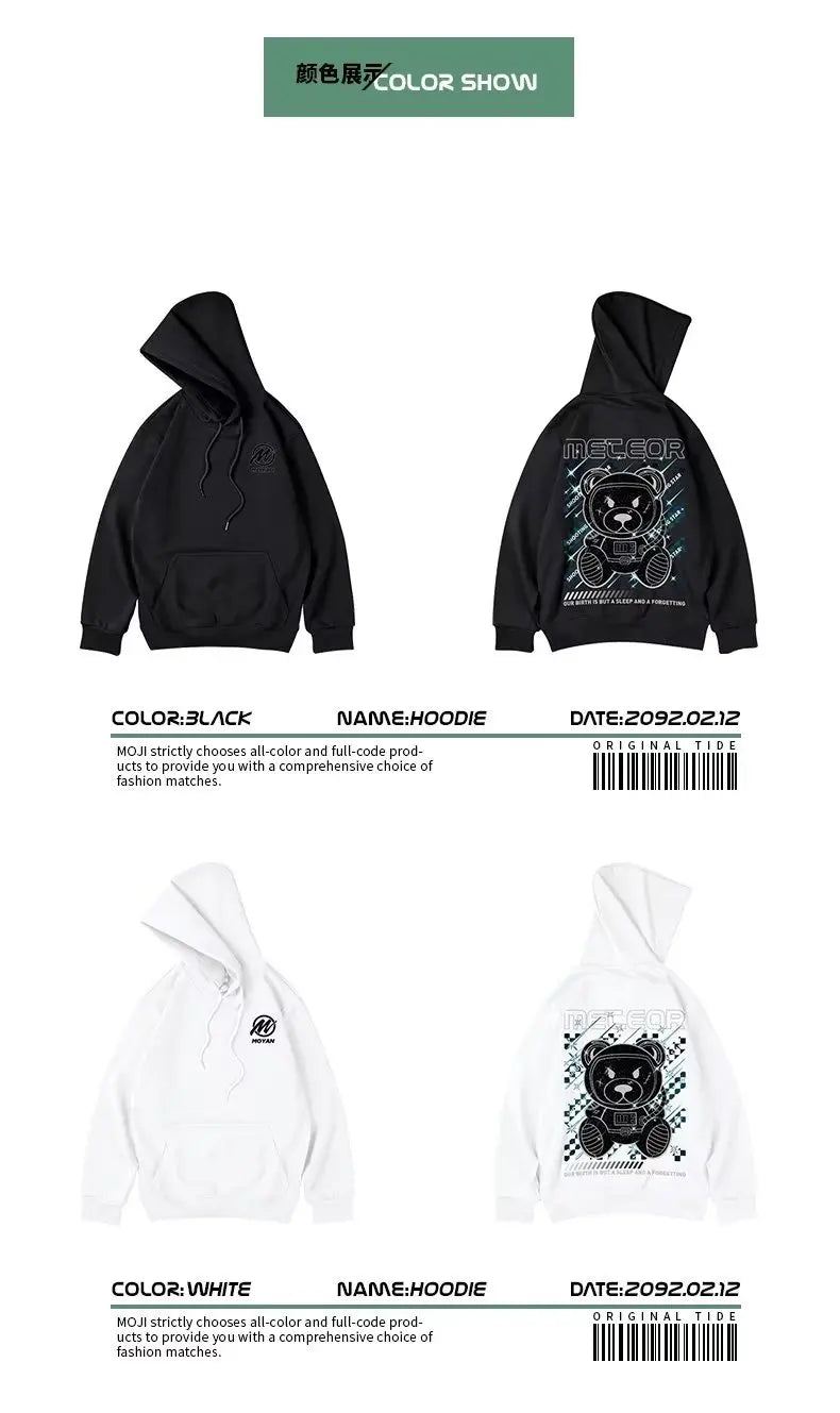 2020 Fashion Mens Hoodies Spring Autumn England Style Streetwear Print