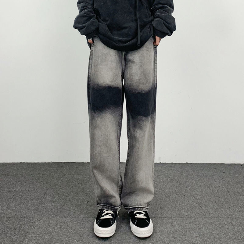 2023 autumn new light luxury fashion wide leg jeans all match slim fit loose straight trousers fine boutique decoration unique jeans style 3847