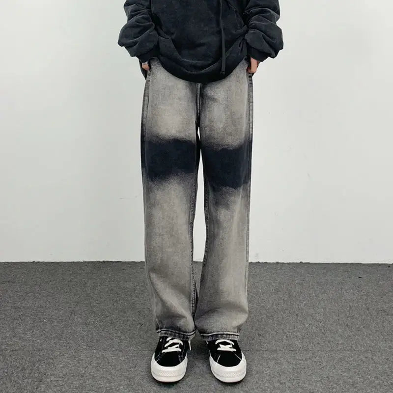 2023 autumn new light luxury fashion wide leg jeans all match slim fit loose straight trousers fine boutique decoration ripped baggy denim