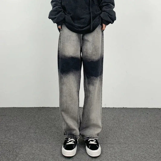 2023 autumn new light luxury fashion wide leg jeans all match slim fit loose straight trousers fine boutique decoration ripped baggy denim