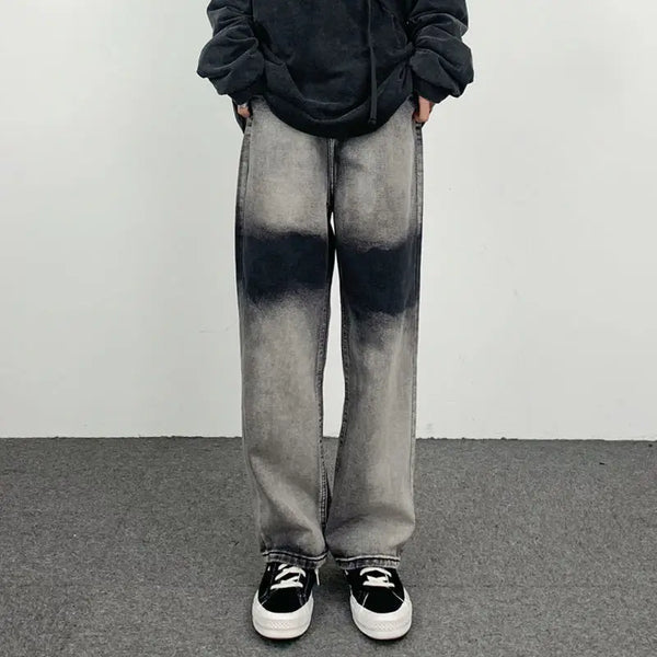 2023 autumn new light luxury fashion wide leg jeans all match slim fit loose straight trousers fine boutique decoration ripped baggy denim