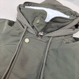 2024AW new cotton dress solid color hooded multi-pocket jacket