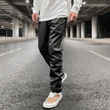 harajuku black jeans mens vibe waxed casual trousers straight pockets oversized pencil pants loose hip hop mens pants unique jeans style 4454