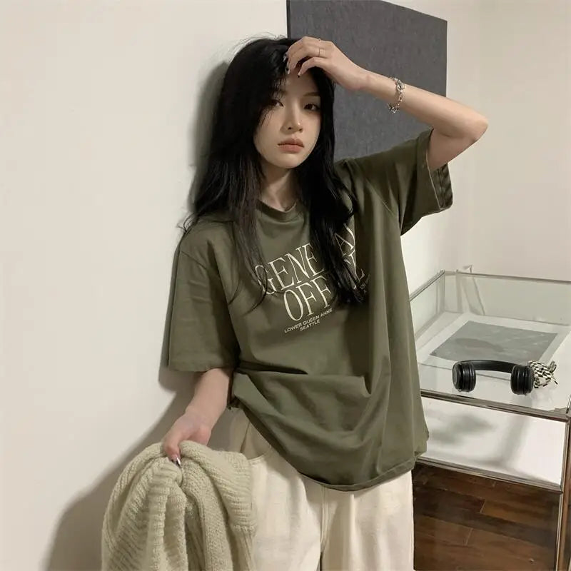 Glitchcore Crying angel – 100 Cotton Right Shoulder Slim Printed Short Sleeved T Shirt