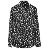 New 2021 Men luxurious classic Skull Head Fashion Cotton Casual Shirts Shirt high quality Pocket Long-sleeves S 2XL #D232