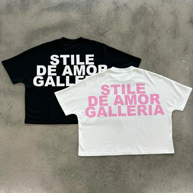 Gothic Streetwear top – American High Street Trendy Brand Letters Anime Print Oversi