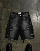 2024 new fashion comfortable versatile Gothic punk cross graphic print design casual denim short for men casual jorts shorts y2k