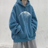 Goth Fashion Graphic Printed Hoodies Mens Autumn Hip Hop Fashion Oversized